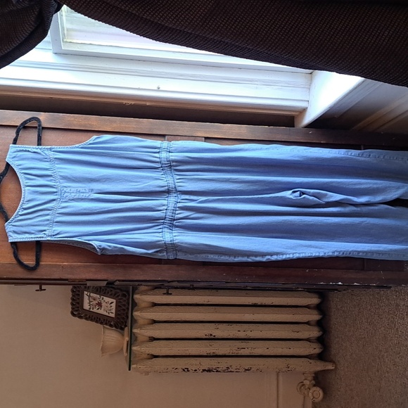 Knox Rose woman's size med light wash drawstring waist blue jean romper - Picture 5 of 5